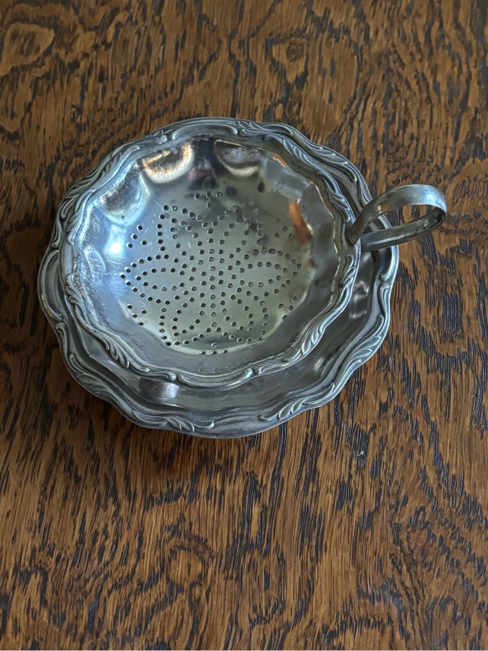 Vintage WMF Silver PlateTea / Lemon Strainer with Drip Bowl
